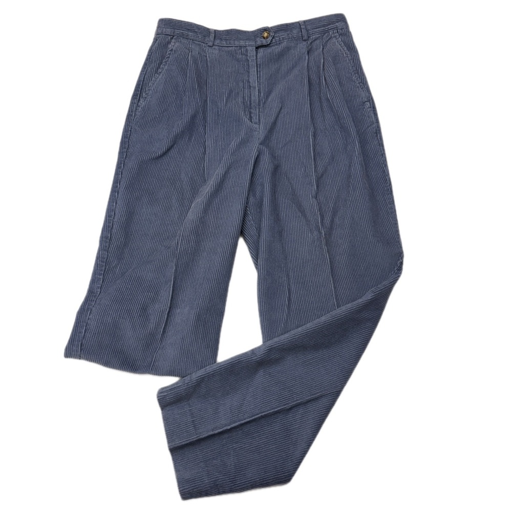 Talbots Women's Blue Grey Corduroy Pants Size 12